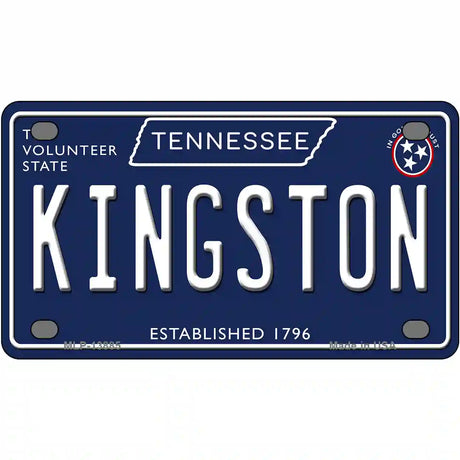 Kingston Tennessee Blue Novelty Metal License Plate Tag 4" x 2.2" (MLP)