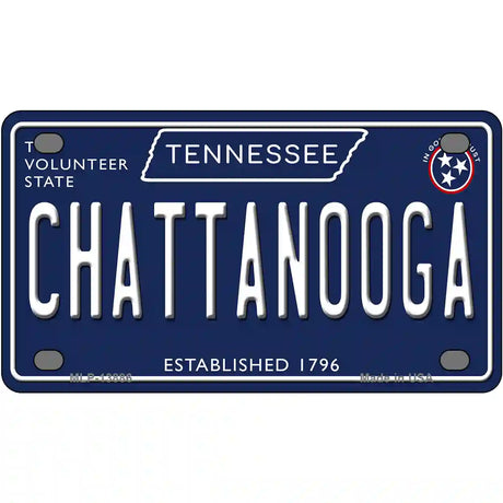 Chattanooga Tennessee Blue Novelty Metal License Plate Tag 4" x 2.2" (MLP)