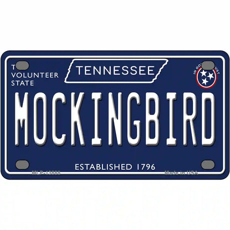 Mockingbird Tennessee Blue Novelty Metal License Plate Tag 4" x 2.2" (MLP)