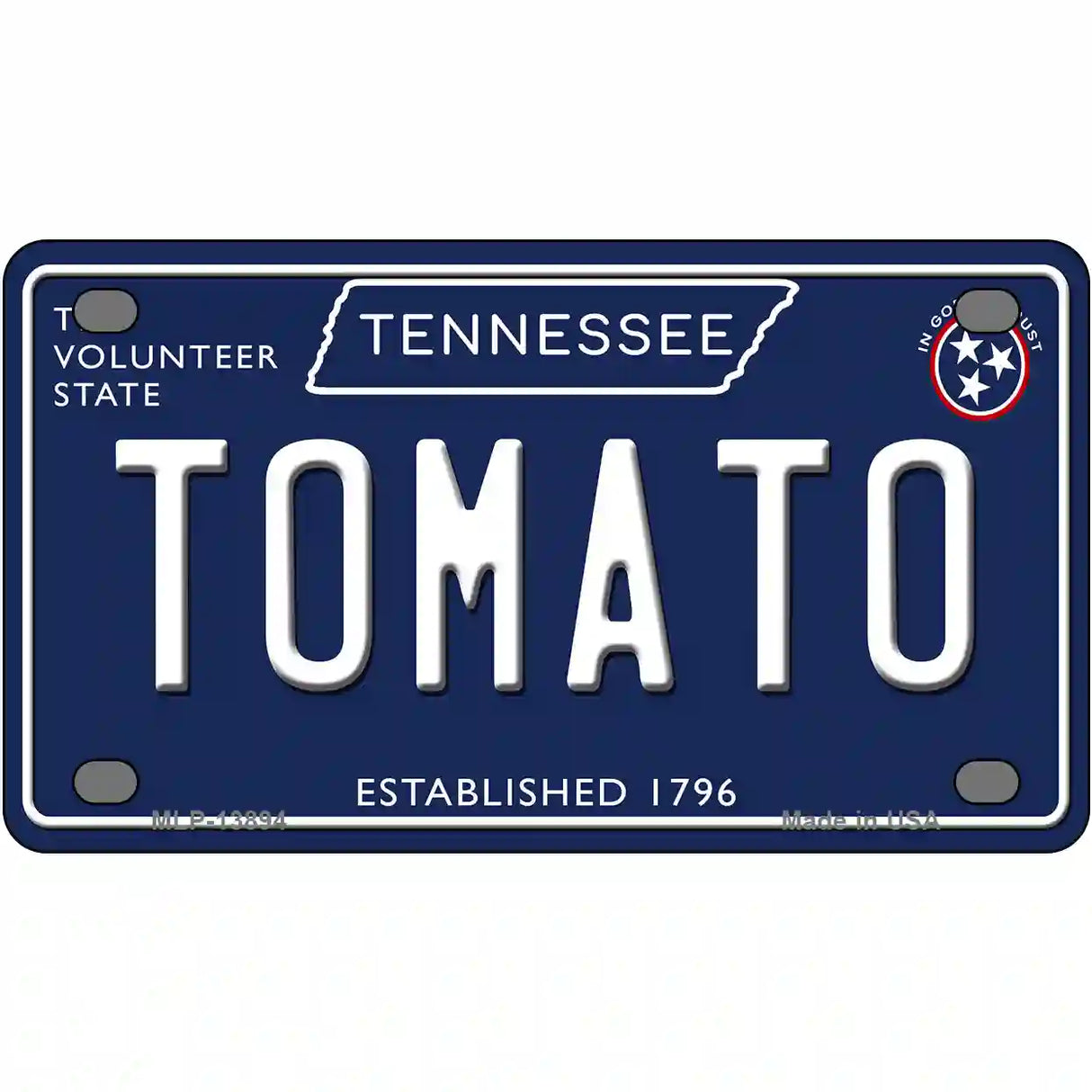 Tomato Tennessee Blue Novelty Metal License Plate Tag 4" x 2.2" (MLP)