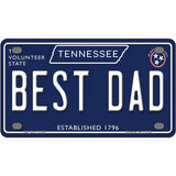 Best Dad Tennessee Blue Novelty Metal License Plate Tag 4" x 2.2" (MLP)