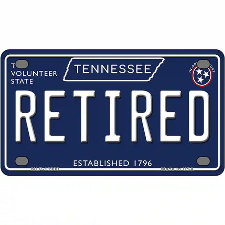 Retired Tennessee Blue Novelty Metal License Plate Tag 4" x 2.2" (MLP)