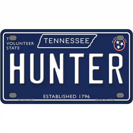 Hunter Tennessee Blue Novelty Metal License Plate Tag 4" x 2.2" (MLP)