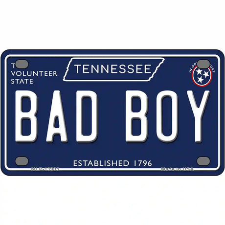 Bad Boy Tennessee Blue Novelty Metal License Plate Tag 4" x 2.2" (MLP)