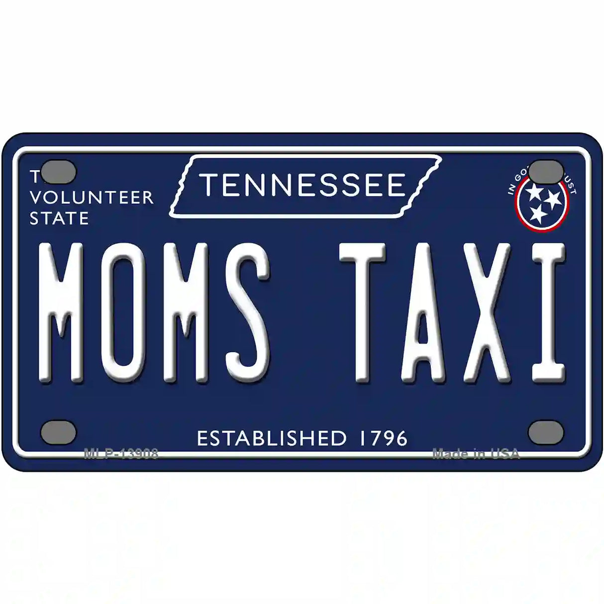 Moms Taxi Tennessee Blue Novelty Metal License Plate Tag 4" x 2.2" (MLP)