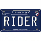 Rider Tennessee Blue Novelty Metal License Plate Tag 4" x 2.2" (MLP)