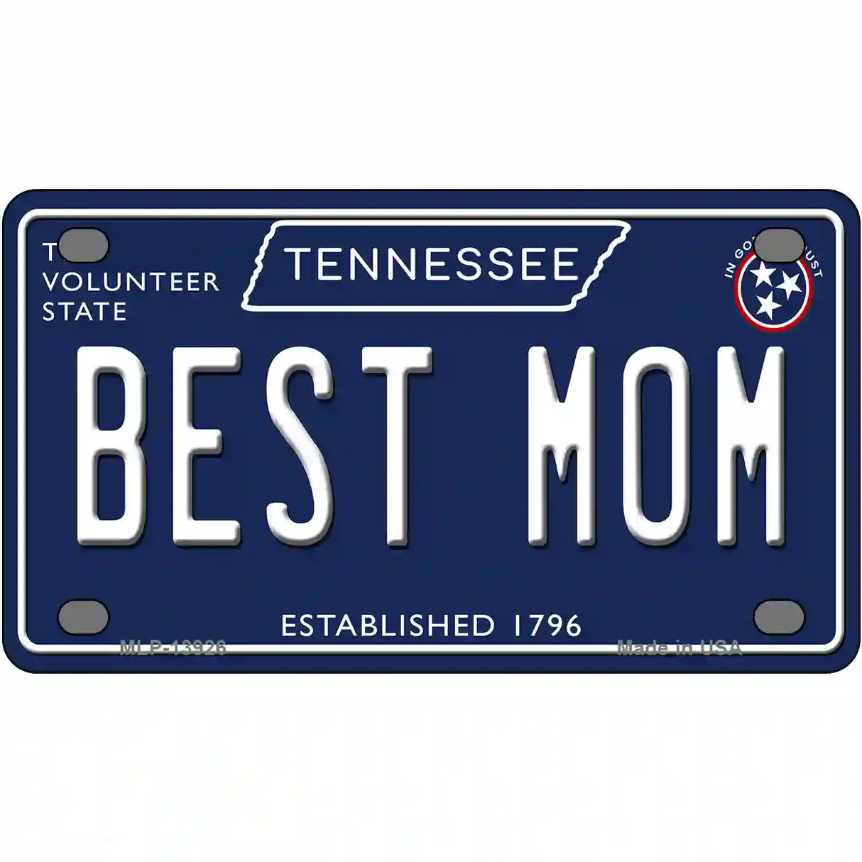 Best Mom Tennessee Blue Novelty Metal License Plate Tag 4" x 2.2" (MLP)