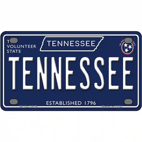 TN Tennessee Blue Novelty Metal License Plate Tag 4" x 2.2" (MLP)