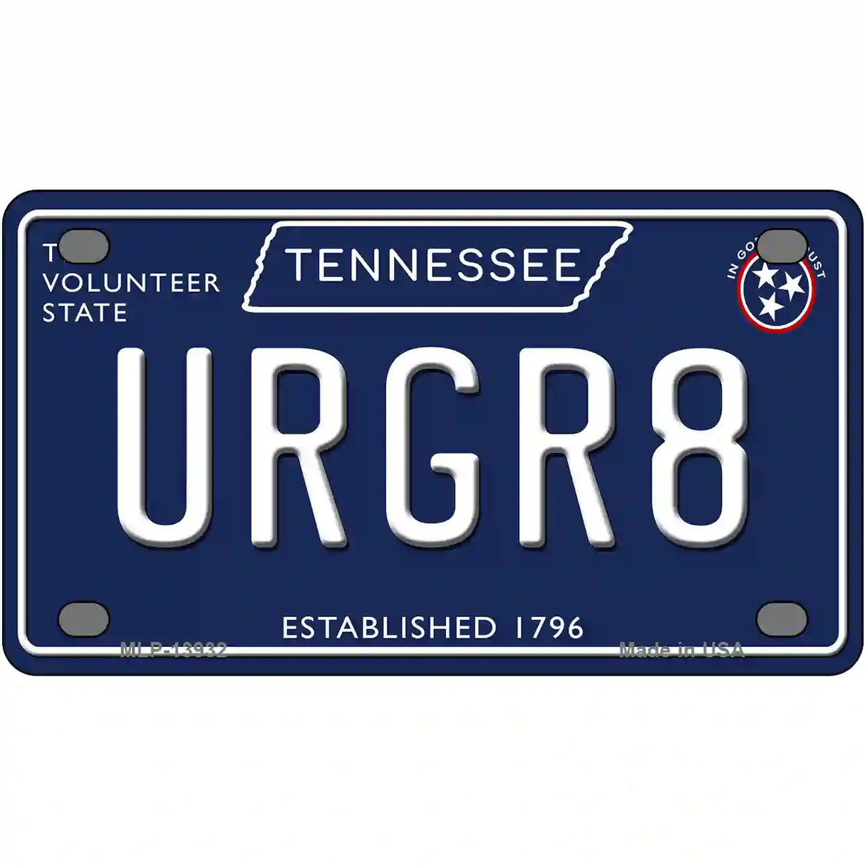 URGR8 Tennessee Blue Novelty Metal License Plate Tag 4" x 2.2" (MLP)