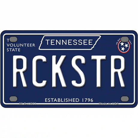 Rckstr Tennessee Blue Novelty Metal License Plate Tag 4" x 2.2" (MLP)