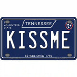 Kiss Me Tennessee Blue Novelty Metal License Plate Tag 4" x 2.2" (MLP)