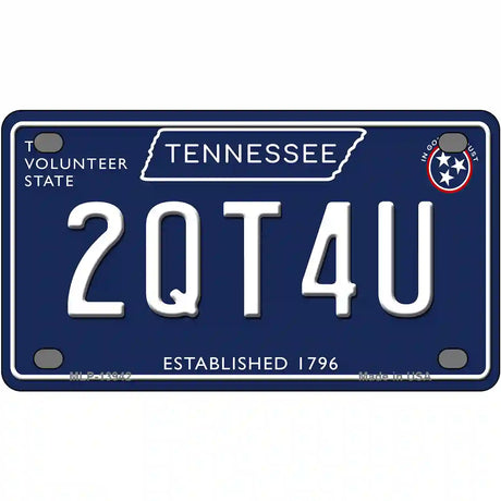 2QT4U Tennessee Blue Novelty Metal License Plate Tag 4" x 2.2" (MLP)