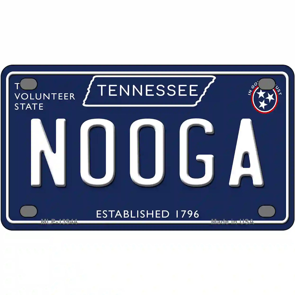 Nooga Tennessee Blue Novelty Metal License Plate Tag 4" x 2.2" (MLP)