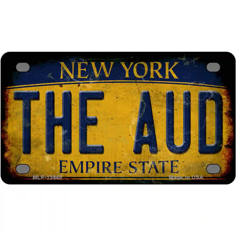 The Aud New York Yellow Novelty Metal License Plate Tag 4" x 2.2" (MLP)