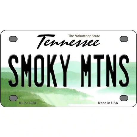 Smoky Mtns Tennessee Novelty Metal License Plate Tag 4" x 2.2" (MLP)