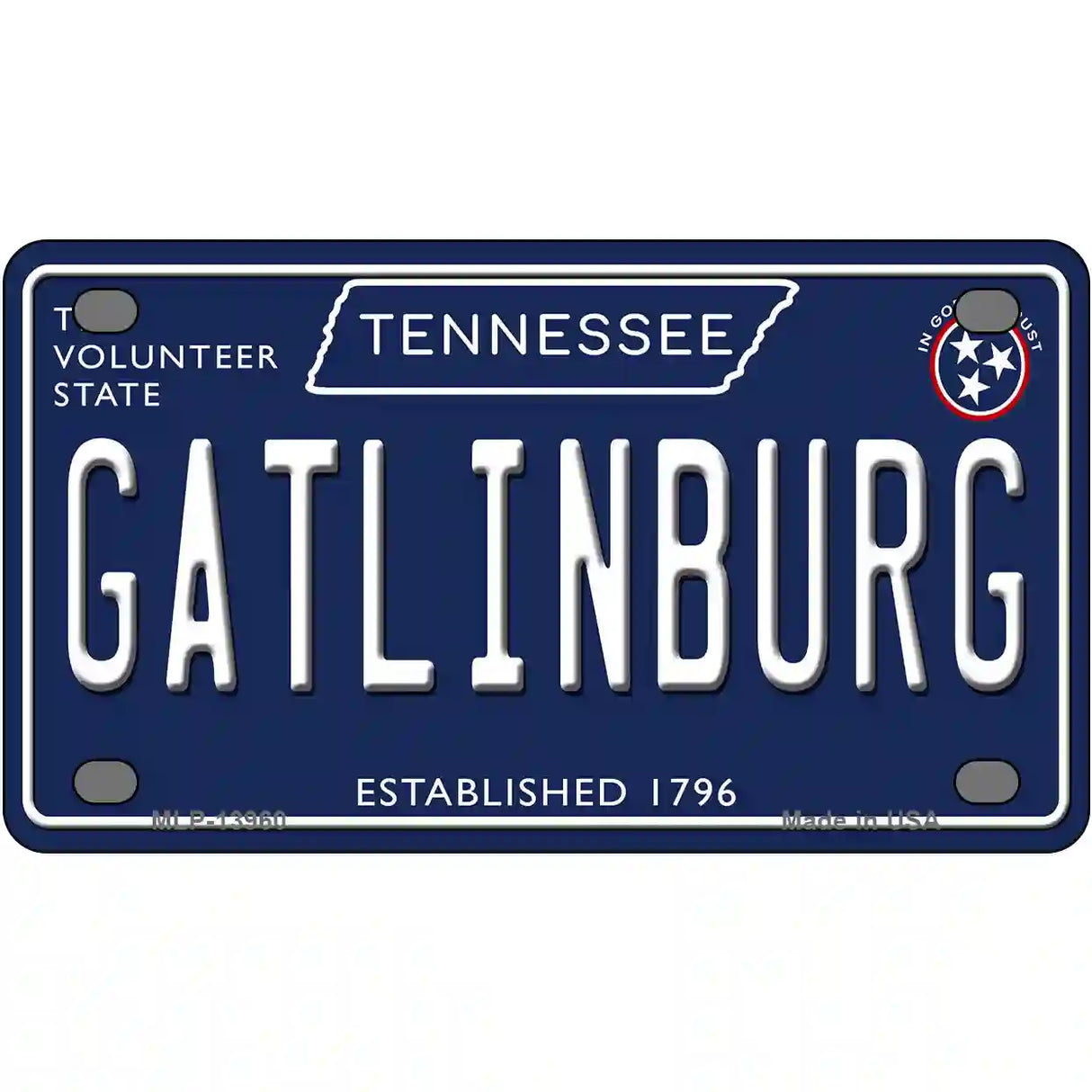 Gatlinburg Tennessee Blue Novelty Metal License Plate Tag 4" x 2.2" (MLP)