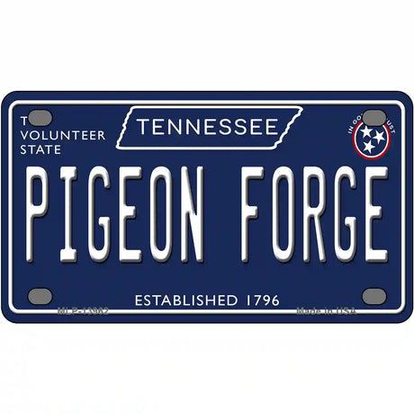 Pigeon Forge Tennessee Blue Novelty Metal License Plate Tag 4" x 2.2" (MLP)