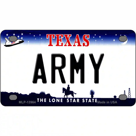 Texas Army Novelty Metal License Plate Tag 4" x 2.2" (MLP)