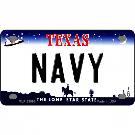 Texas Navy Novelty Metal License Plate Tag 4" x 2.2" (MLP)