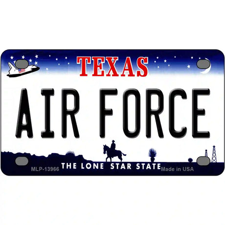 Texas Air Force Novelty Metal License Plate Tag 4" x 2.2" (MLP)