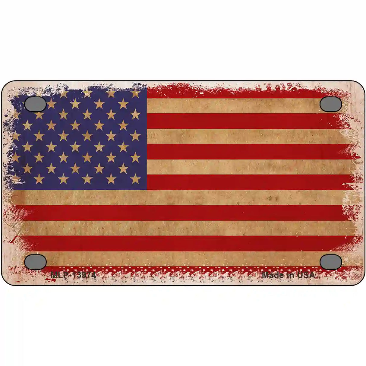 Grunge American Flag Novelty Metal License Plate Tag 4" x 2.2" (MLP)