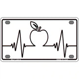 Apple Heart Beat Novelty Metal License Plate Tag 4" x 2.2" (MLP)