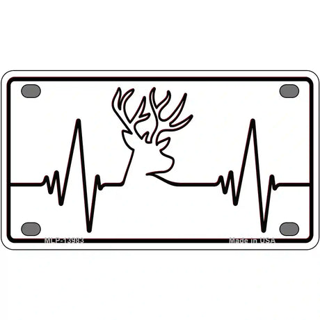 Deer Heart Beat Novelty Metal License Plate Tag 4" x 2.2" (MLP)