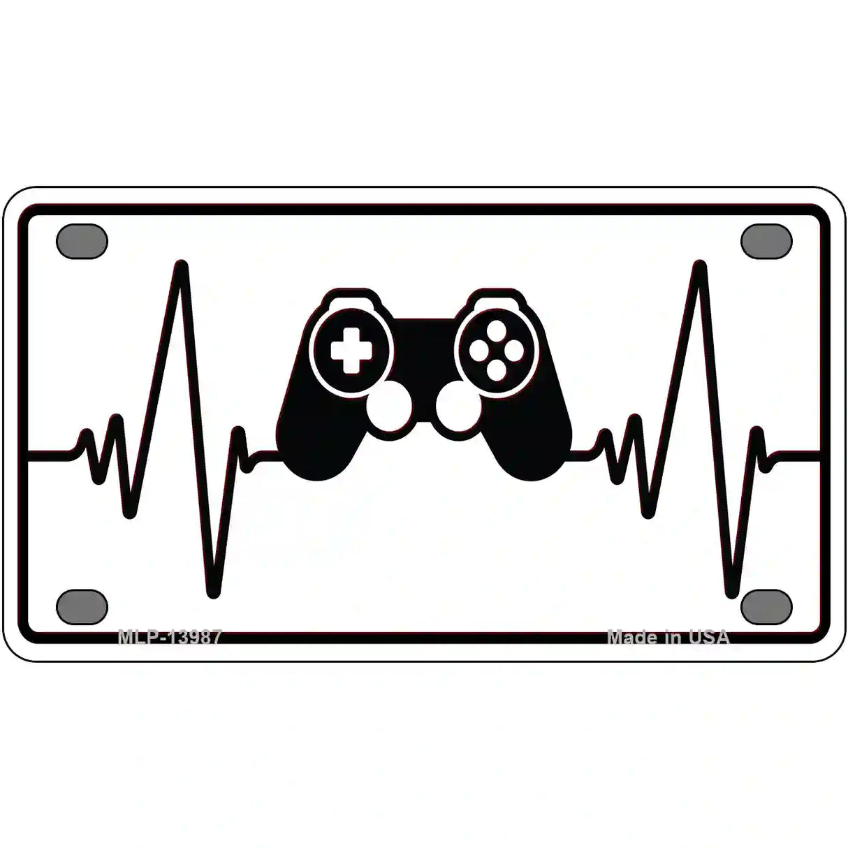 Video Games Heart Beat Novelty Metal License Plate Tag 4" x 2.2" (MLP)