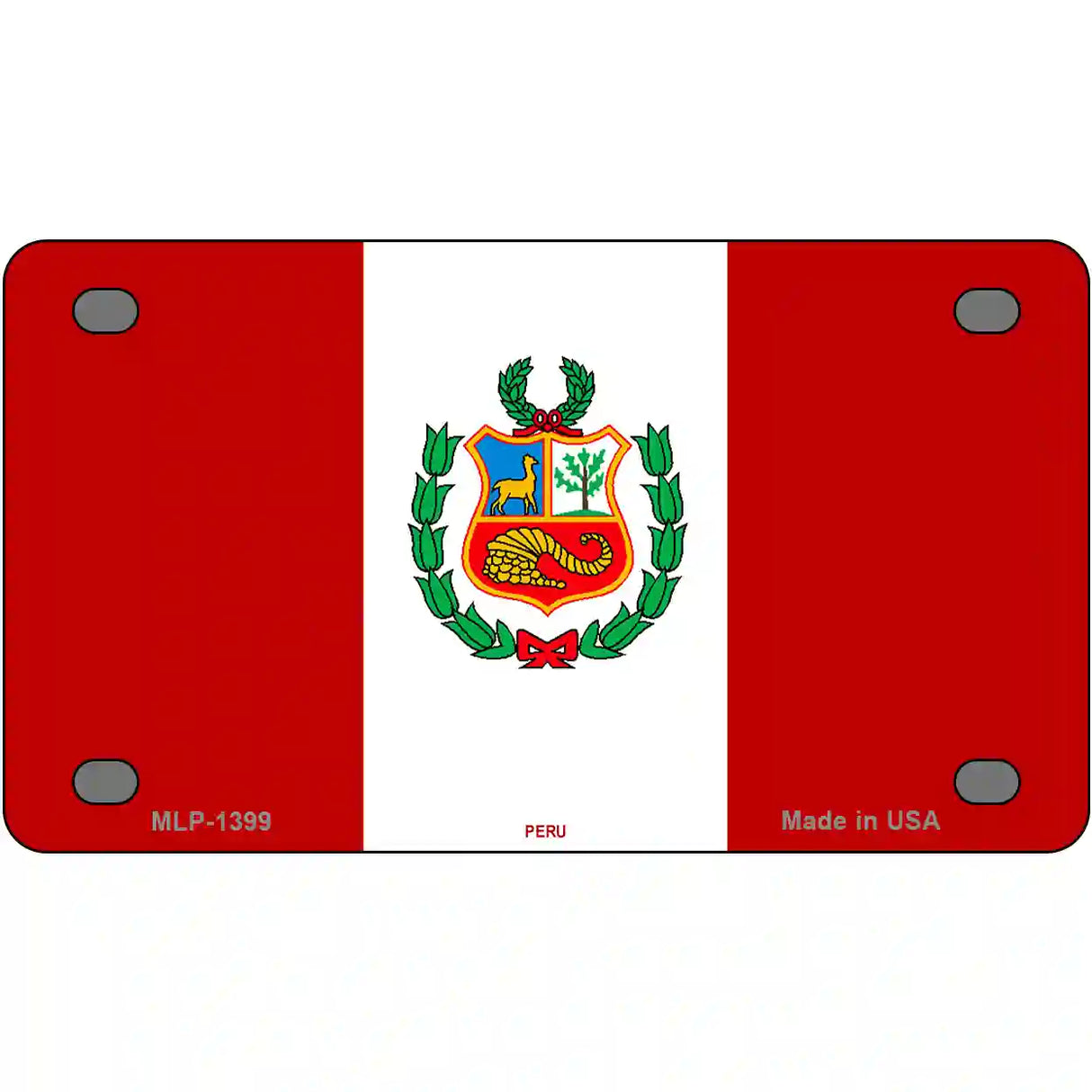 Peru Flag Metal Novelty License Plate 4" x 2.2" (MLP)