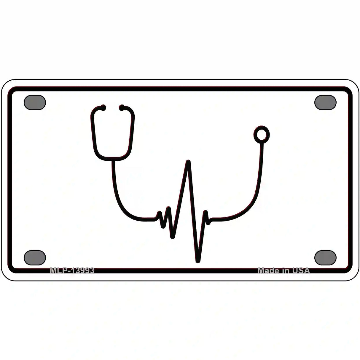 Stethoscope Heart Beat Novelty Metal License Plate Tag 4" x 2.2" (MLP)