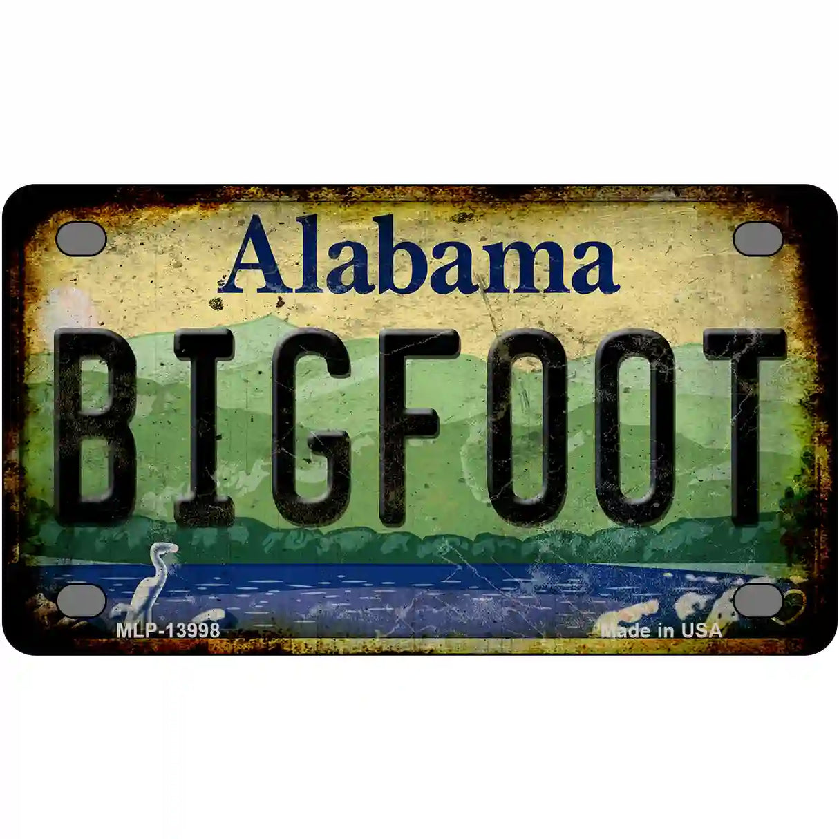 Bigfoot Alabama Novelty Metal License Plate Tag 4" x 2.2" (MLP)