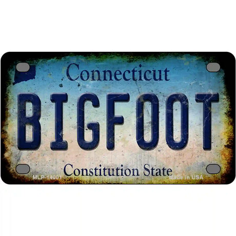 Bigfoot Connecticut Novelty Metal License Plate Tag 4" x 2.2" (MLP)