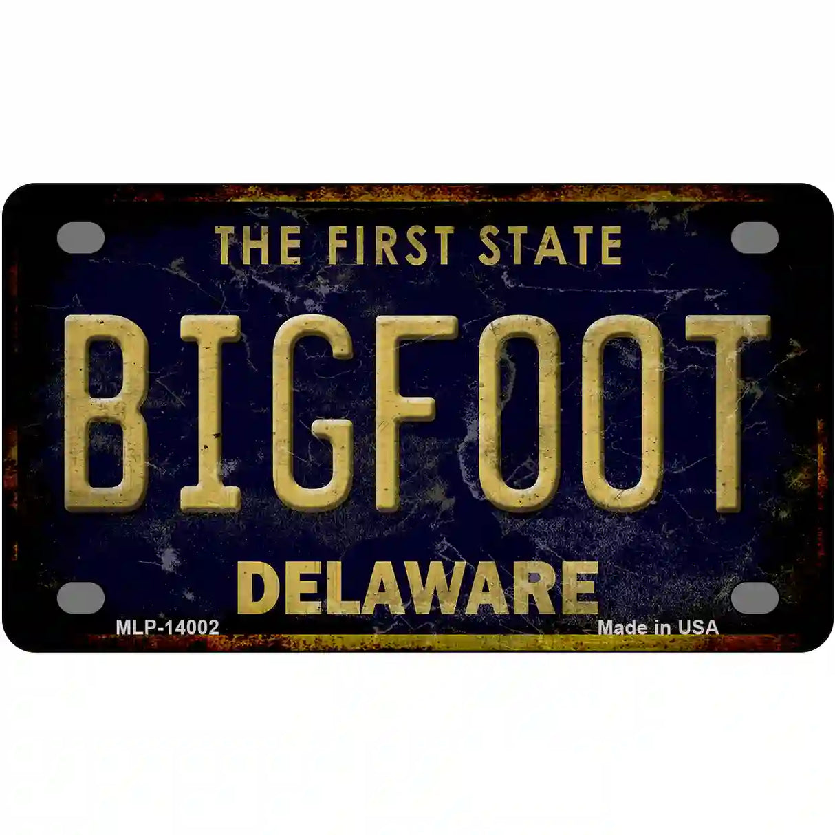 Bigfoot Delaware Novelty Metal License Plate Tag 4" x 2.2" (MLP)