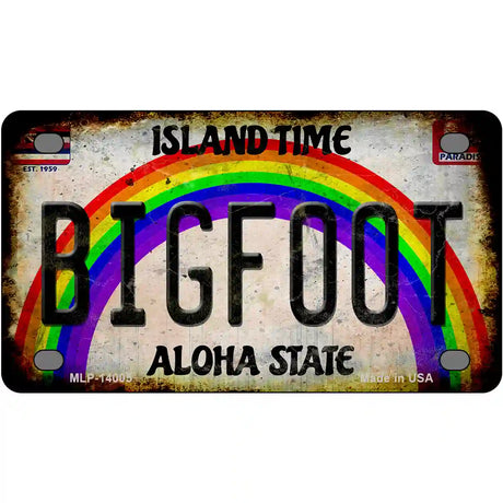 Bigfoot Hawaii Novelty Metal License Plate Tag 4" x 2.2" (MLP)