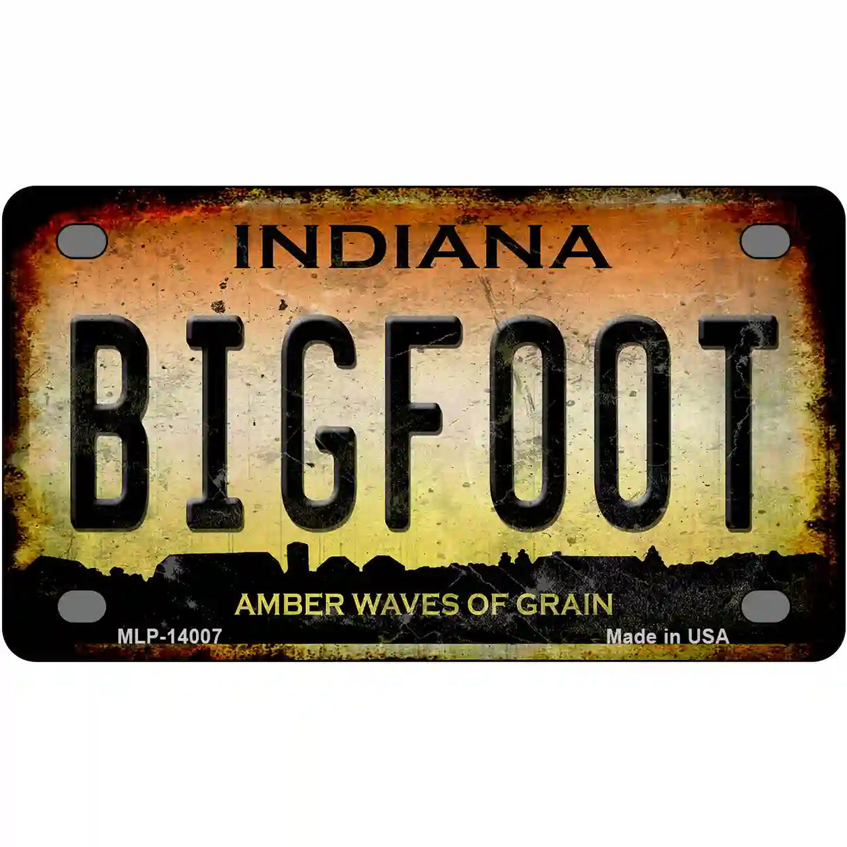 Bigfoot Indiana Novelty Metal License Plate Tag 4" x 2.2" (MLP)