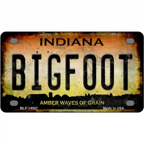 Bigfoot Indiana Novelty Metal License Plate Tag 4" x 2.2" (MLP)