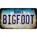 Bigfoot Iowa Novelty Metal License Plate Tag 4" x 2.2" (MLP)