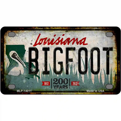 Bigfoot Louisiana Novelty Metal License Plate Tag 4" x 2.2" (MLP)