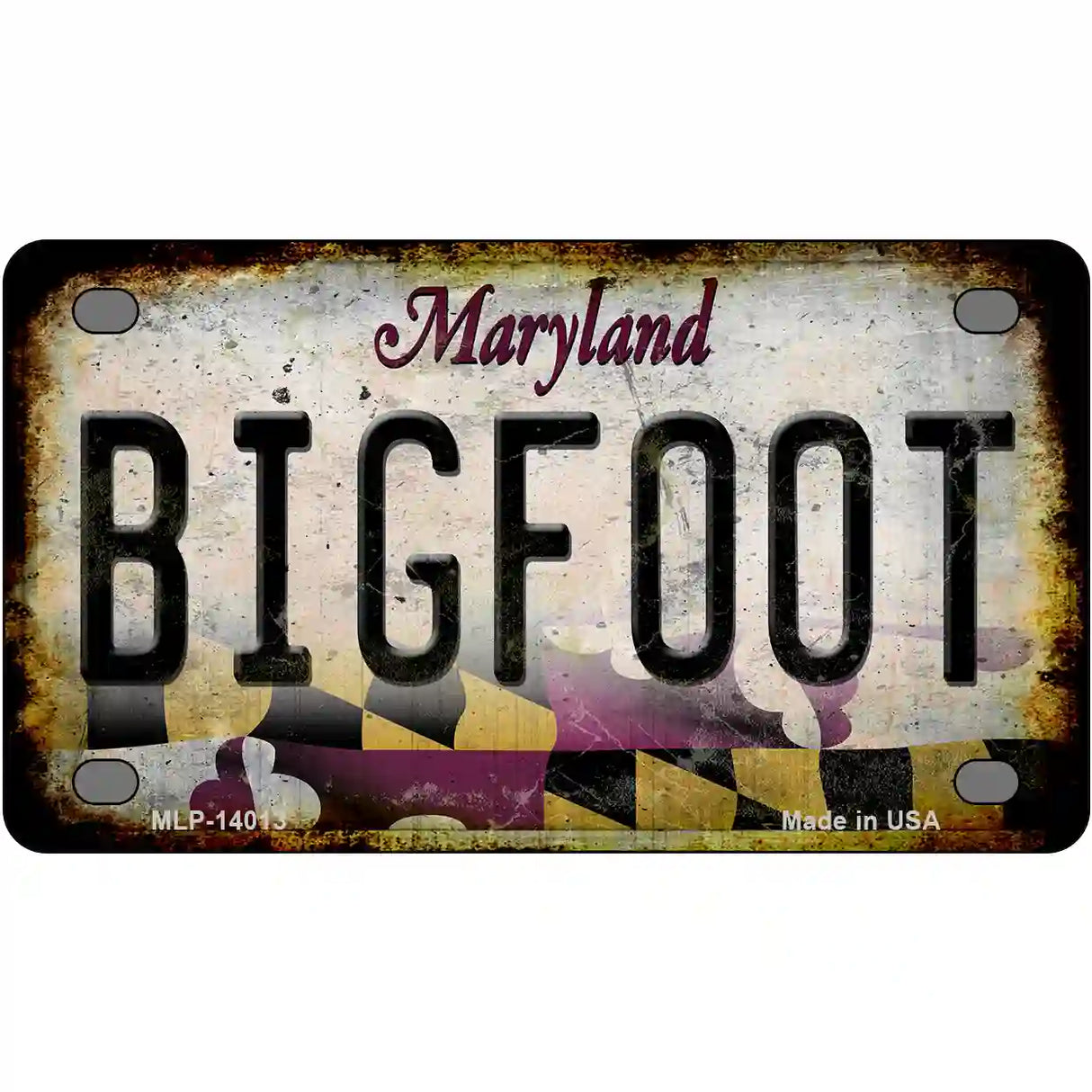 Bigfoot Maryland Novelty Metal License Plate Tag 4" x 2.2" (MLP)