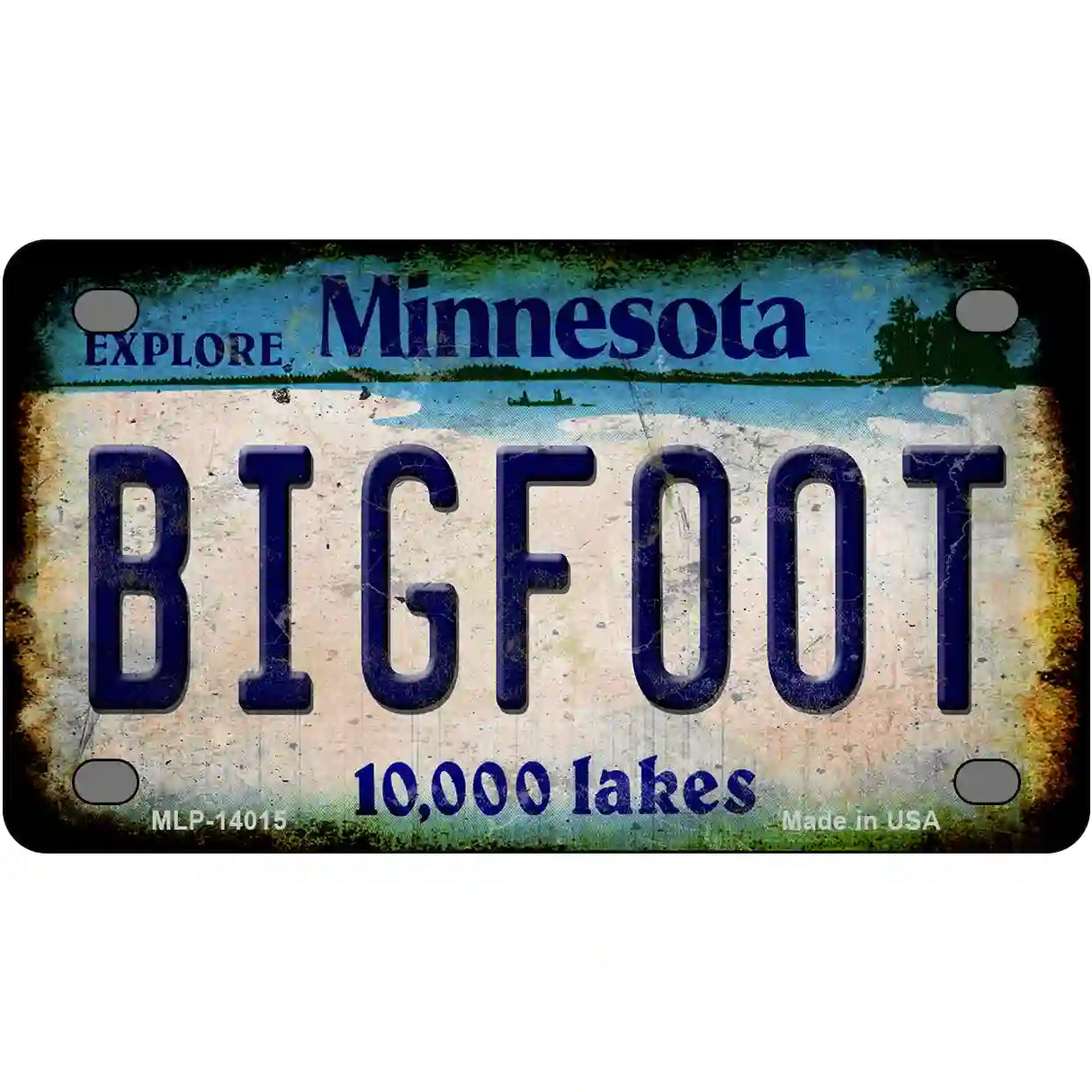 Bigfoot Minnesota Novelty Metal License Plate Tag 4" x 2.2" (MLP)