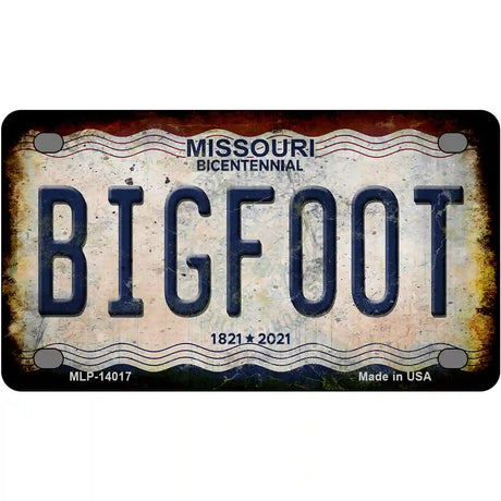 Bigfoot Missouri Novelty Metal License Plate Tag 4" x 2.2" (MLP)