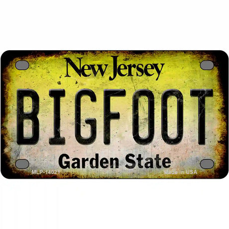 Bigfoot New Jersey Novelty Metal License Plate Tag 4" x 2.2" (MLP)