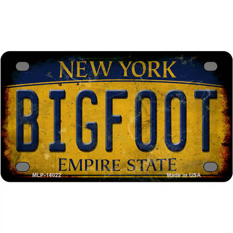 Bigfoot New York Novelty Metal License Plate Tag 4" x 2.2" (MLP)