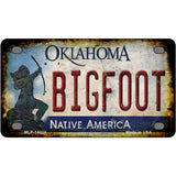 Bigfoot Oklahoma Novelty Metal License Plate Tag 4" x 2.2" (MLP)