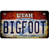 Bigfoot Utah Novelty Metal License Plate Tag 4" x 2.2" (MLP)