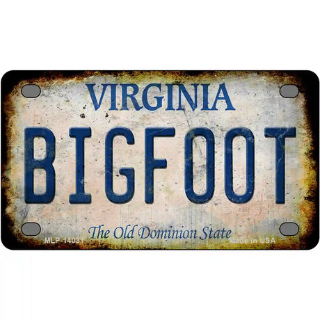 Bigfoot Virginia Novelty Metal License Plate Tag 4" x 2.2" (MLP)