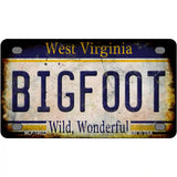 Bigfoot West Virginia Novelty Metal License Plate Tag 4" x 2.2" (MLP)