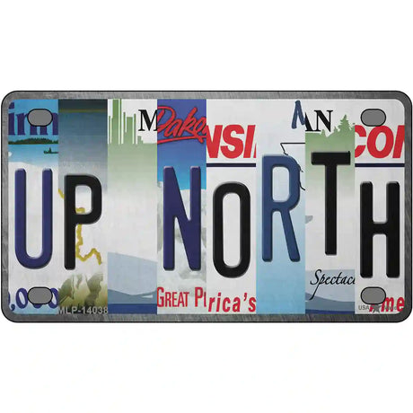 Up North Strip Art Novelty Metal License Plate Tag 4" x 2.2" (MLP)