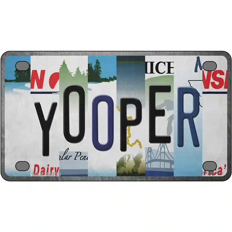 Yooper Strip Art Novelty Metal License Plate Tag 4" x 2.2" (MLP)