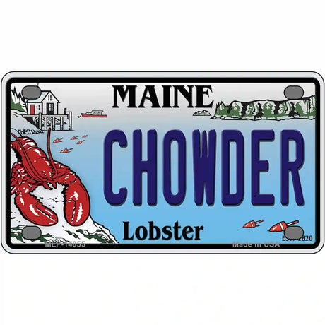 Chowder Maine Lobster Novelty Metal License Plate 4" x 2.2" (MLP)